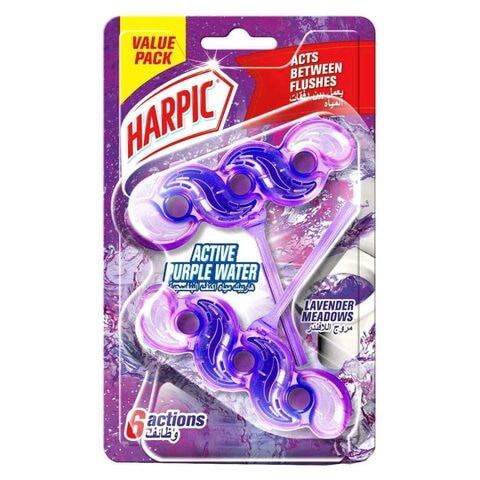 Harpic Active Purple Power Lavender Meadows Toilet Rim Block 35g (Pack of 2)