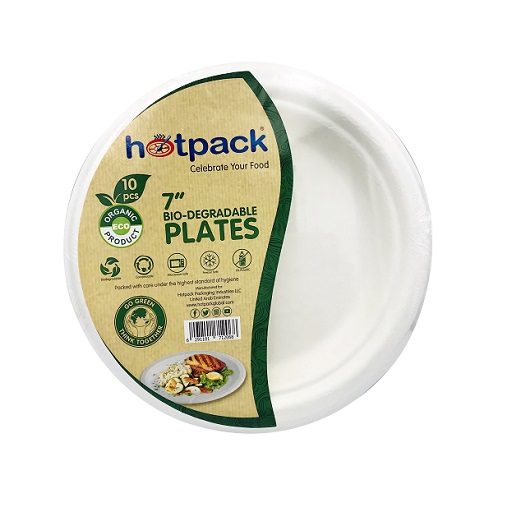 Hotpack Heavy Duty Biodegradable Plate 7 Inch (25pieces)