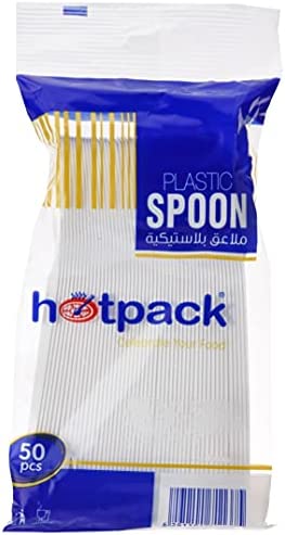 Hotpack Disposable Spoon ,White (50 pieces) Case of 40