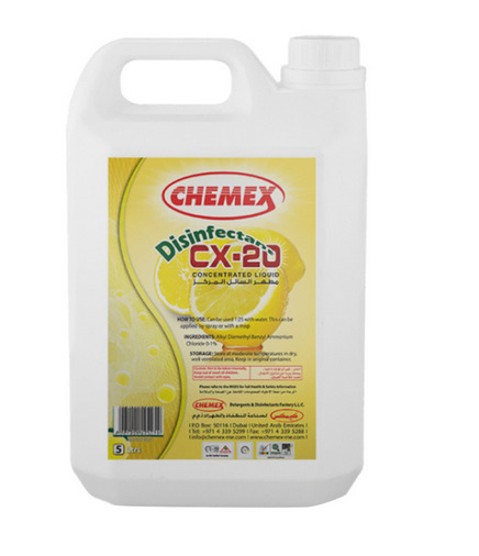 Chemex 11372396 CX-20 Disinfectant Floor Cleaner , 5 L (Case of 4)