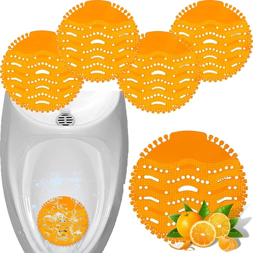 KASTWAVE Scented Urinal Screens Deodorizer with Anti-Splash Bristles, ( 5pcs Orange)