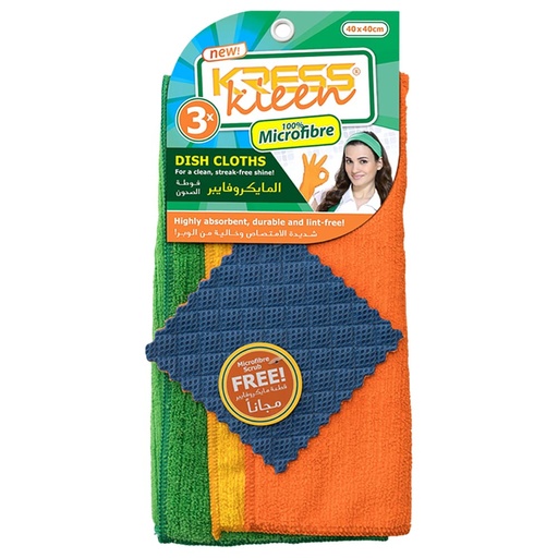 KREES KLEEN Microfibre Cloth ( Pack of 3) , Assorted