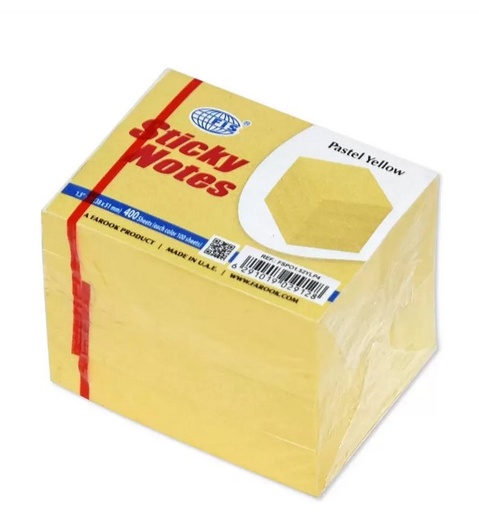 FIS FSPO1.52YLP4 Sticky Note - 1.5 x 2", Yellow , 100 sheets (Pack of 4)