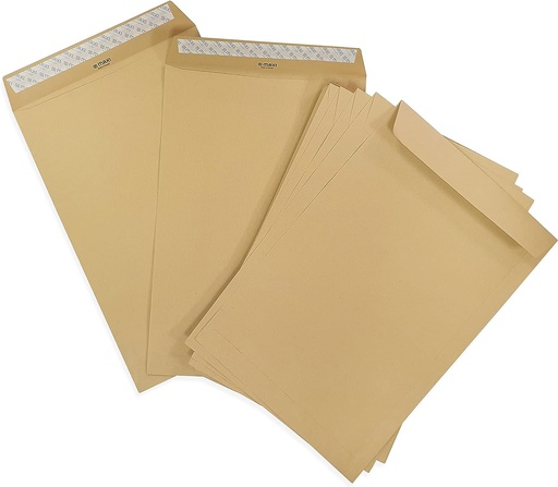 MAXI Peel & Seal Envelopes ,  12 3/4" x 9 " ( 324mm x 229 mm) A4 , 80gsm , Brown (50pcs)