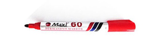 MAXI Permanent Marker, Bullet Tip, Red (Pack of 10)