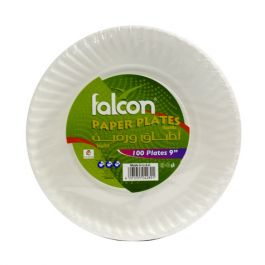 Falcon Light Duty Paper Plate 9 Inch (100 pieces ) x 12 packs