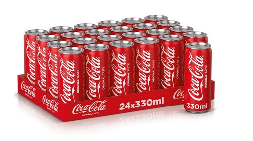 Coca-Cola Regular Soft Drink 330ml (Pack of 24)