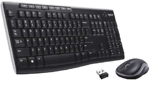 Logitech MK270 Wireless Keyboard & Mouse - English and Arabic, Black