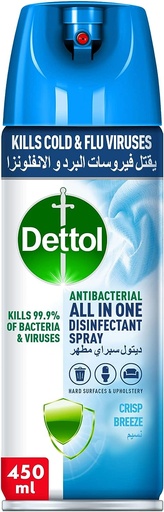 Dettol All-in-One Anti-Bacterial Disinfectant Spray - Crisp Breeze, 450 ml