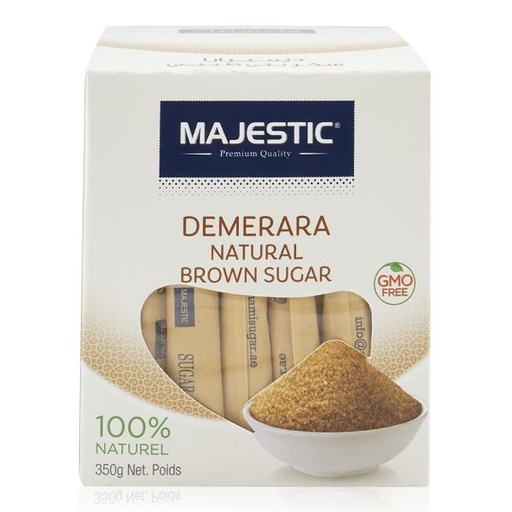 Majestic Demerara Natural Brown Sugar Sticks 350g (Box of 24)