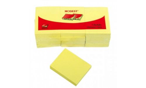 Modest Sticky Notes , 1.5 x 2 in , Yellow (Pack of 12)