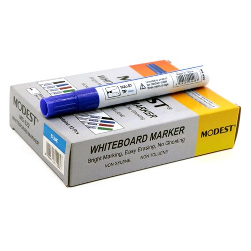 Modest MS822 Fine Point Whiteboard Marker, Blue (Pack of 12)
