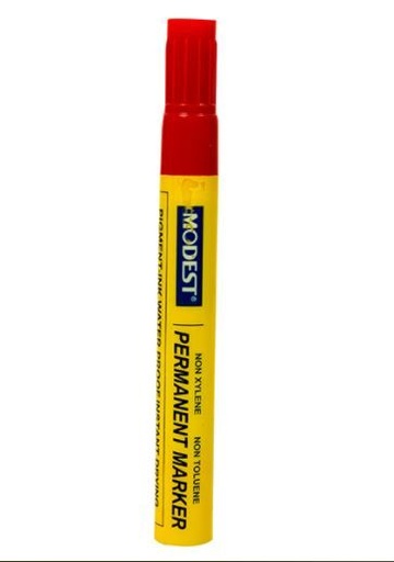 Modest Permanent Marker , Chisel Tip , Red ( Pack of  12)