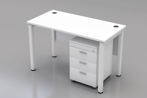 OTM Office Table with Oxo Metal Leg ,White
