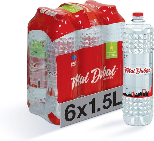 Mai Dubai Drinking Water Bottle , 1.5L (Pack of 6) -in shrink wrap