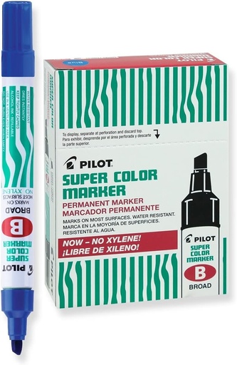 PILOT Super Color Marker , Blue ( Pack of 12)
