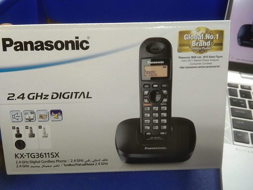 Panasonic KX-TG3611BX 2.4 GHz Digital Cordless Phone, Black