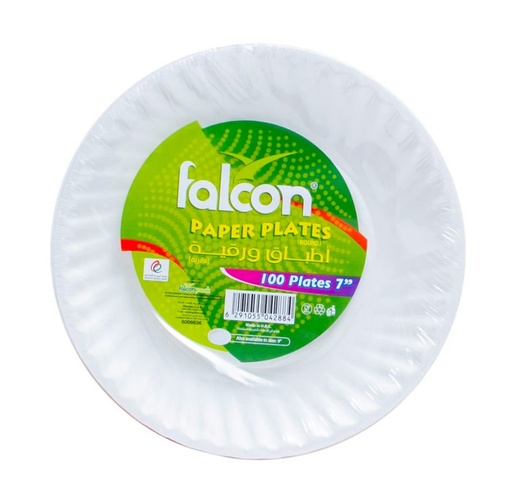 Falcon Light Duty Paper Plate 7 Inch (Pack of  100)