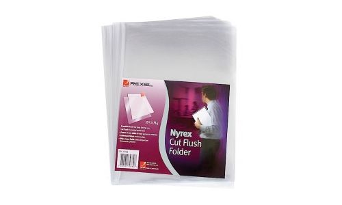 Rexel 12153 Nyrex Cut Flush Folder, A4 Size,  Clear (Pack of 100)