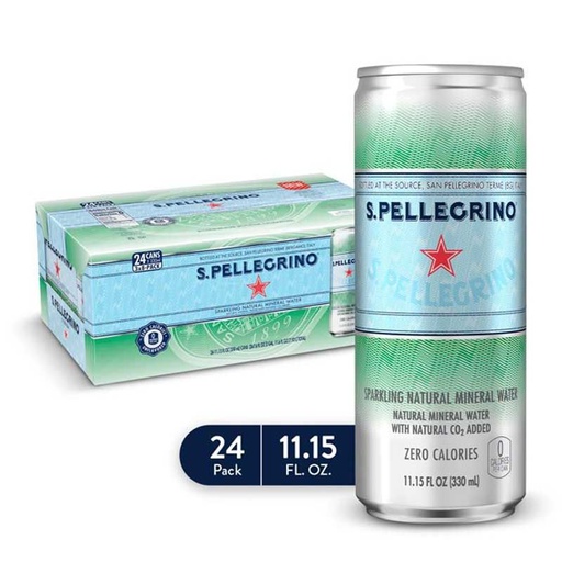 S.Pellegrino Sparkling Mineral Water Cans (24x330mL)