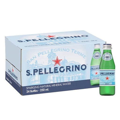S.Pellegrino Sparkling Mineral Water Glass Bottles (24x250mL)