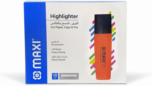 MAXI Highlighter, Orange (Pack of 10)