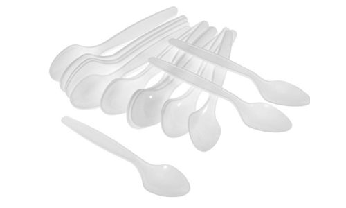 SS Pack Disposable White Spoons , (Pack of 50)