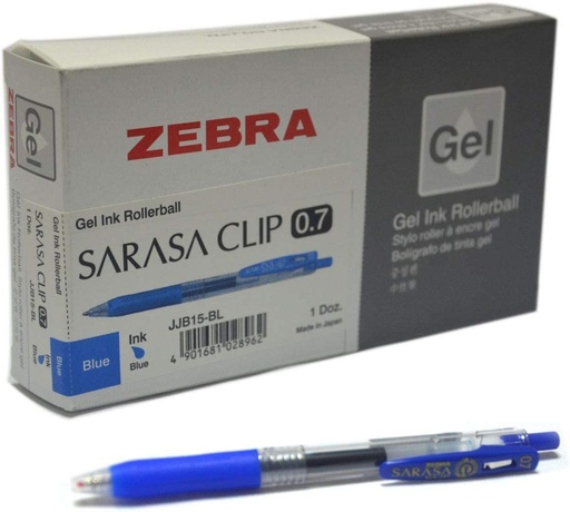 Zebra Sarasa Clip Gel Pen 0.7mm , Blue ( Pack of 10)