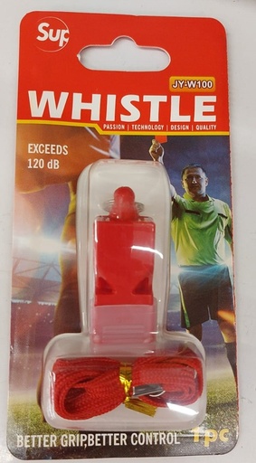 SUPREME JYW100c Sports Plastic Whistle , Red
