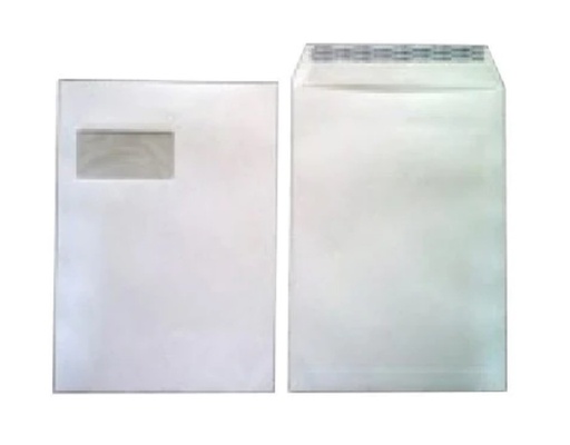 Hispapel 19840W White Envelopes with Window Top Opening, A4 (Pack of 100)