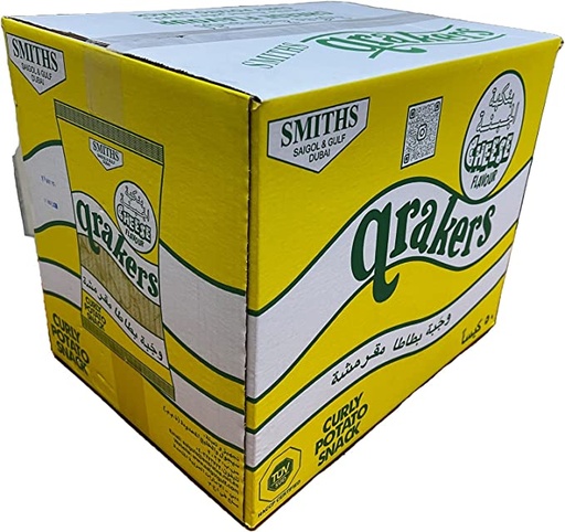 Smiths Qrakers Curly Potato Snack Cheese Flavor 20g (Case of  50)
