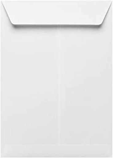 Hispapel 1011344 White Envelopes  A5 (10x7 inch) Top Opening ( No Window) Pack of 100