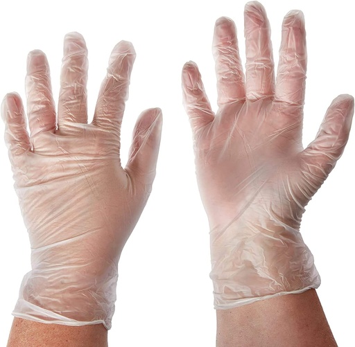 TORIX Vinyl Gloves, Large, 100 Pcs Disposable Powder Free Gloves