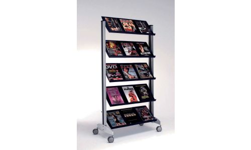 Tecnostyl Dol-E155 Dolmen Floor Shelves-sign Display on Wheels, 15 Adjustable Shelves