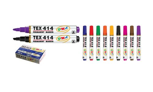 Tex 414 Permanent Marker - Broad, Blue (Pack of 12)