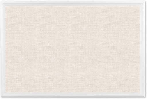 UBRANDS Cork Linen Bulletin Board, 90 x 120 cm  White Wood Frame