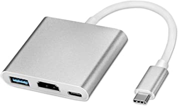 USB Type-C to HDMI Port 3 in 1 Adapter - Silver