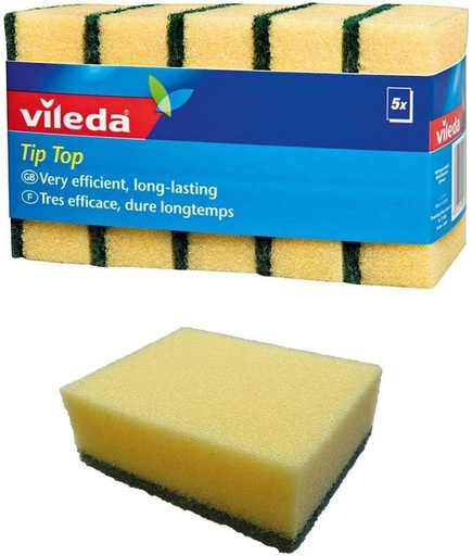 Vileda Tip Top Dishwashing Sponge Scourer (Pack of 5)
