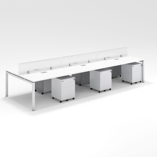 WORKSTATION (8pax) Face to Face in Melamine Finish