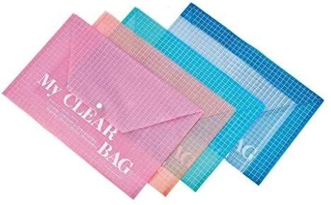 Modest MyClear Bag , A4 ,Transparent , Assorted Colors (Pack of 12)