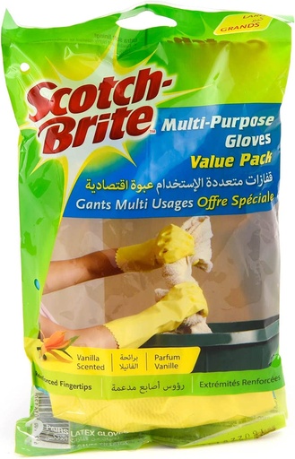 3M Scotch-Brite Multi Purpose Gloves (Latex) , Large , 1pair
