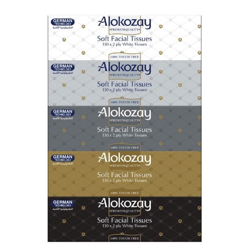 Alokozay 2 Ply Soft Facial Tissue 130 Sheets(Pack of 5)
