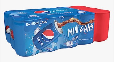 Pepsi Regular Cola Carbonated Soft Drink 155ml (Pack of 10)