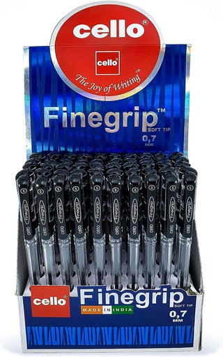 Cello Fine Grip Ball Pen, Black 0.7mm (Box of 50)