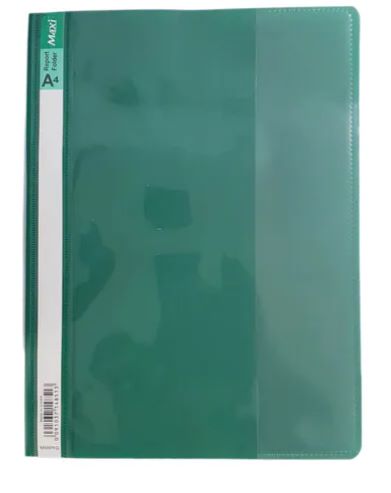 MAXI Project Report File Clear Front with Fastener – A4, Green, (Box of 50)