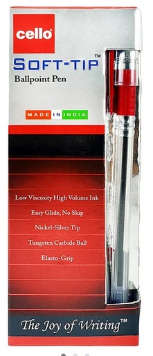Cello Soft Tip Red Ball Pen 0.7mm (Pack of 12)
