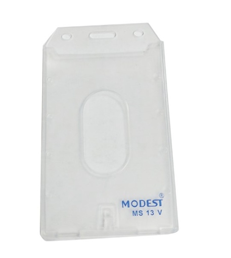 MODEST MS13V ID CARD HOLDER , Clear , Plastic ,85 X 55 mm ( Pack of  50), Vertical w/o Clip
