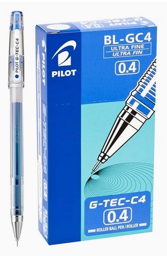 PILOT G-Tec-C4 Roller Pen 0.4mm , Blue (Pack of 12)