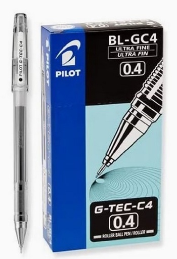 PILOT G-Tec-C4 Roller Pen 0.4mm , Black (Pack of 12)