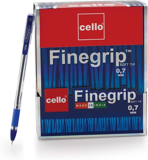 Cello Fine Grip Ball Pen, Blue 0.7mm (Box of 50)